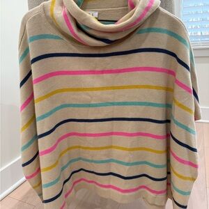 THML Multicolor Stripe Cowl Neck Sweater Cozy Chunky Knit Size M/L